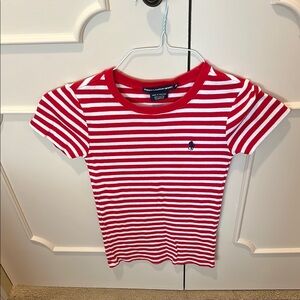 Ralph Lauren Red and White Striped Tee